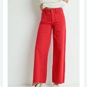 JBD Vibrant Red High-Waisted Pants Size 25 NWT